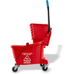 3690805 Commercial Mop Bucket with Side-Press Wringer 26 Quart - Red