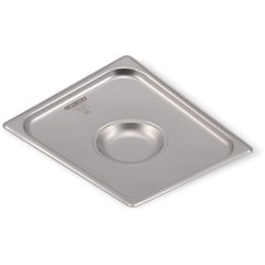 607120C DuraPan™ Stainless Steel Steam Table Hotel Pan Handled Cover 1/2 Size