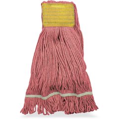 369412B05 SMALL RED LOOPED-END MOP W/YELLOW BAND - 4 PLY SYN