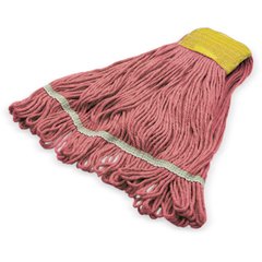 369412B05 SMALL RED LOOPED-END MOP W/YELLOW BAND - 4 PLY SYN