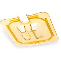 10511U13 StorPlus™ High Heat Handled Notched Universal Food Pan Lid 1/6 Size - Amber