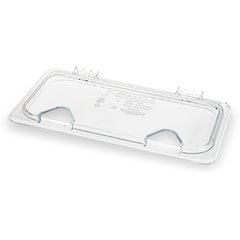 10280Z07 StorPlus™ EZ Access Hinged Notched Universal Food Pan Lid 1/3 Size - Clear