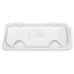 10280Z07 StorPlus™ EZ Access Hinged Notched Universal Food Pan Lid 1/3 Size - Clear