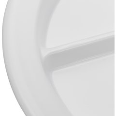 4351602 Dallas Ware® Melamine 3-Compartment Deep Plate 9" - White