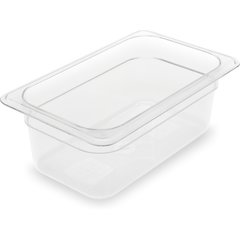 3068107 StorPlus™ Polycarbonate Food Pan 1/4 Size, 4" Deep - Clear