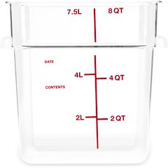 1195307 Squares Polycarbonate Food Storage Container 8 qt - Clear