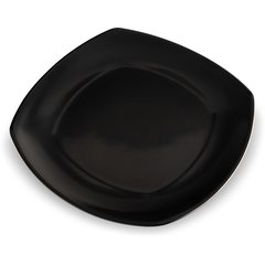 4330603 Melamine Upturned Corner Medium Square Plate 9.5" - Black