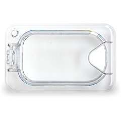 10339Z07 StorPlus™ EZ Access Hinged Notched Universal Food Pan Lid 1/9 Size - Clear