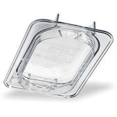 10339Z07 StorPlus™ EZ Access Hinged Notched Universal Food Pan Lid 1/9 Size - Clear