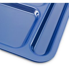4398450 Right Hand 4-Compartment Melamine Tray 10" x 9.75" - Dark Blue