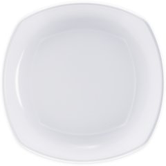 4330602 Melamine Upturned Corner Medium Square Plate 9.5" - White