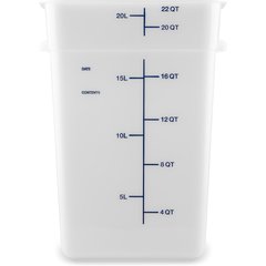 11966PE02 Squares Polyethylene Food Storage Container 22 qt - White