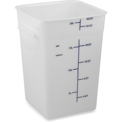 11966PE02 Squares Polyethylene Food Storage Container 22 qt - White