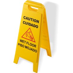 3690000 Wet Floor Sign (English/Spanish) 25" - Yellow