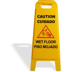 3690000 Wet Floor Sign (English/Spanish) 25" - Yellow