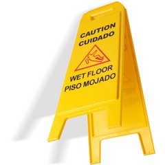 3690000 Wet Floor Sign (English/Spanish) 25" - Yellow