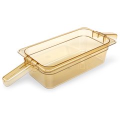 30861HH13 StorPlus™ High Heat Food Pan with Handles 1/3 Size, 4" Deep - Amber