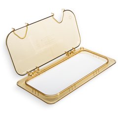 10479Z13 StorPlus™ High Heat EZ Access Hinged Notched Universal Food Pan Lid 1/3 Size - Amber