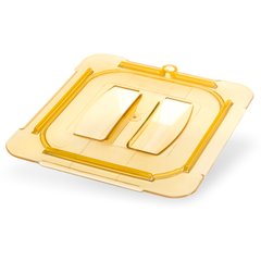 10510U13 StorPlus™ High Heat Handled Universal Food Pan Lid 1/6 Size - Amber