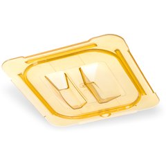 10510U13 StorPlus™ High Heat Handled Universal Food Pan Lid 1/6 Size - Amber