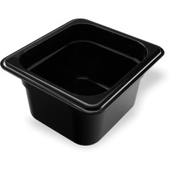3068403 StorPlus™ Polycarbonate Food Pan 1/6 Size, 4" Deep - Black