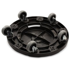 3691003 Bronco™ Round Waste Container Trash Can Dolly with Replaceable Casters 20, 32, 44 and 55 Gallon - Black