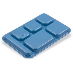 4398992 Right-Hand Heavyweight 6-Compartment Melamine Tray 10" x 14" - Sandshade