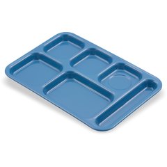 4398992 Right-Hand Heavyweight 6-Compartment Melamine Tray 10" x 14" - Sandshade