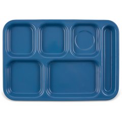 4398992 Right-Hand Heavyweight 6-Compartment Melamine Tray 10" x 14" - Sandshade