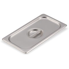 607130C DuraPan™ Stainless Steel Steam Table Hotel Pan Handled Cover 1/3 Size