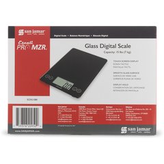 SCDG15BK GLASS DIGITAL SCALE 15 LLB / 7 KG - BLACK  - Black