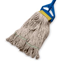 369513B00 SMALL LOOPED-END MOP NATURAL W/YELLOW BAND - 4 PLY