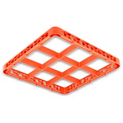 RE9C24 OptiClean™ 9-Compartment Divided Glass Rack Extender 1.78" - Orange