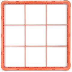 RE9C24 OptiClean™ 9-Compartment Divided Glass Rack Extender 1.78" - Orange