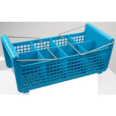C32P214 Perma-Sil™ 8-Compartment Flatware Storage Basket with Handles 17" x 7.75" x 6.9" - Carlisle Blue