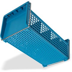 C32P214 Perma-Sil™ 8-Compartment Flatware Storage Basket with Handles 17" x 7.75" x 6.9" - Carlisle Blue