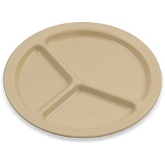 KL10225 Kingline™ Melamine 3-Compartment Plate 10" - Tan