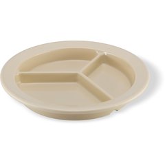 4351625 Dallas Ware® Melamine 3-Compartment Deep Plate 9" - Tan