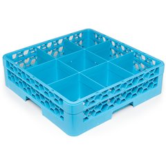 RG9-114 OptiClean™ 9-Compartment Divided Glass Rack with 1 Extender 5.56" - Carlisle Blue