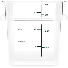 1195107 Squares Polycarbonate Food Storage Container 4 qt - Clear