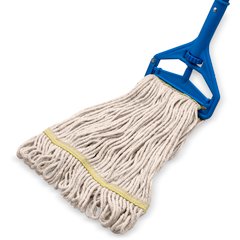 369411B00 SMALL NATURAL YELLOW BAND MOP W/LOOPED-END - 4 PLY