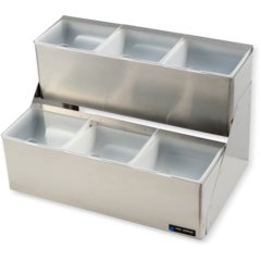 B6706INL Condiment Center with Notched Lid - 6 Quart - Chillable  - Stainless Steel