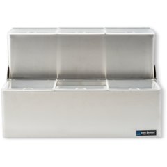 B6706INL Condiment Center with Notched Lid - 6 Quart - Chillable  - Stainless Steel