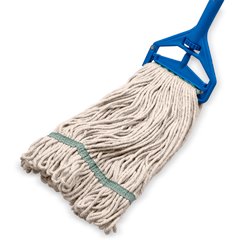 369417B00 MED NATURAL GREEN BAND MOP W/LOOPED-END - 4 PLY SY