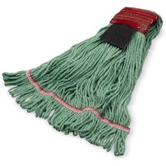 369424S09 LRG GREEN RED BAND MOP W/LOOPED-END - GREEN W/ SCR