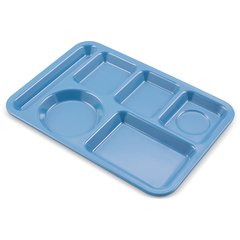 4398192 Left-Hand Heavyweight 6-Compartment Melamine Tray 10" x 14" - Sandshade
