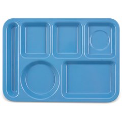 4398192 Left-Hand Heavyweight 6-Compartment Melamine Tray 10" x 14" - Sandshade