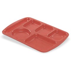 586500 Left-Hand Economy 6-Compartment Melamine Tray 10" x 14" - Variegated