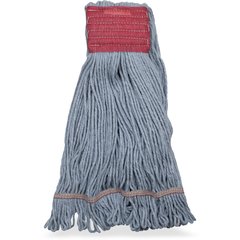369553B00 LRG BLUE LOOPED-END MOP NATURAL W/RED BAND - 4 PLY