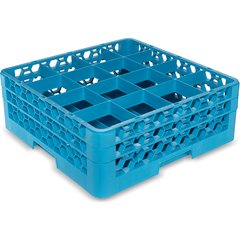 RG16-214 OptiClean™ 16-Compartment Divided Glass Rack with 2 Extenders 7.12" - Carlisle Blue